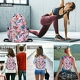 thumbnail image 6 of HAWEE Drawstring Bag Floral String Bag Sports Backpack Gym Sackpack with Side Pocket for Men Women, 6 of 7