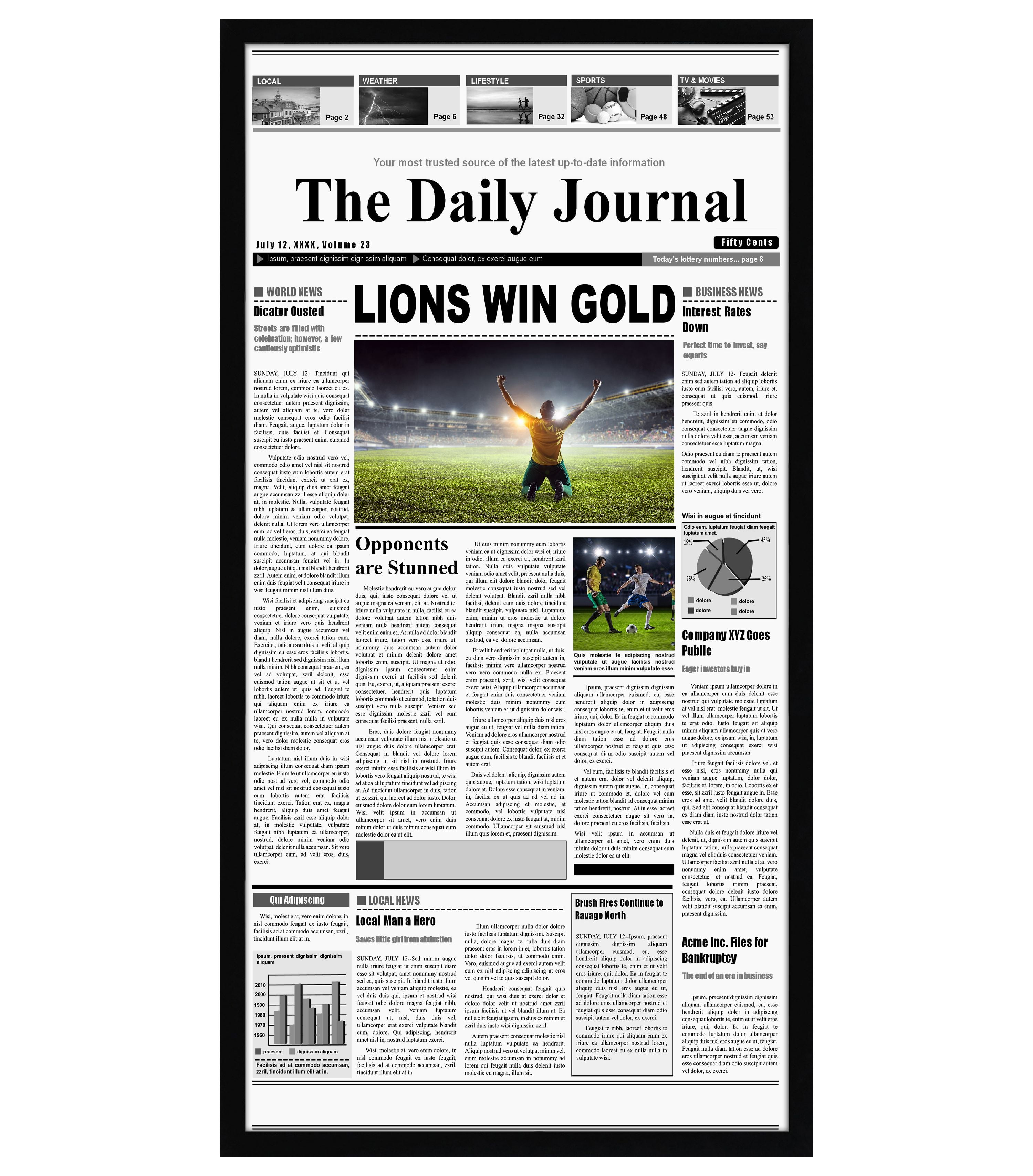 Americanflat 11x22 Newspaper Frame Assorted Media Cover Frame