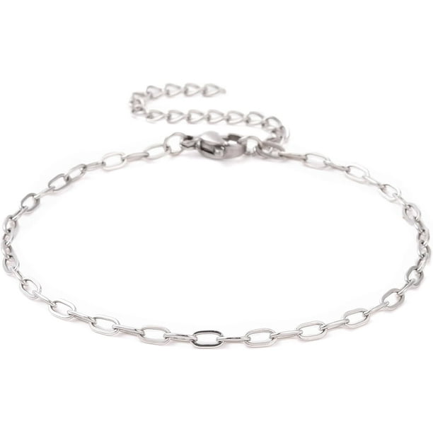10 pulseras de cadena de acero inoxidable 304 para hombre y mujer, pulseras de metal de colores, accesorios de joyería