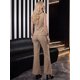 thumbnail image 3 of Conjunto Fashion 2 Piezas, Top Sin Mangas con Botones y Pantalón Ajustado con Corte Flare para Mujer, 3 of 5