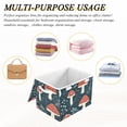 thumbnail image 7 of Red Mushroom Large Storage Bins with Linen Collapsible Lid Storage Box 16.7 x 12.6 x 11.8in, 7 of 7