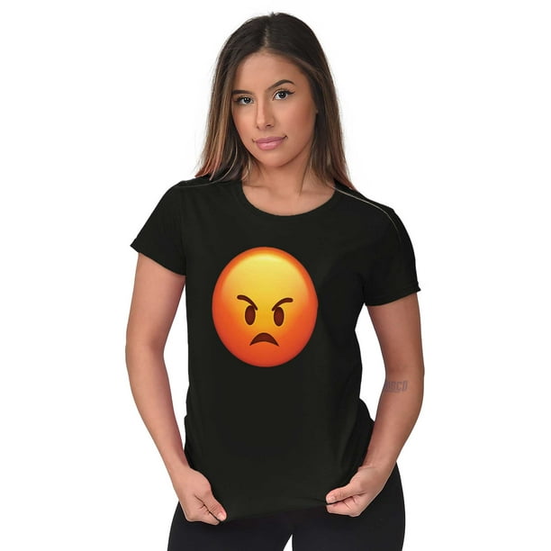 Brisco Brands Emoji Tees Shirts Tshirts For Womens Angry Mad Emoticon