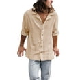 thumbnail image 2 of Coduop Mens Button Down Shirts Long Sleeve Ultrathin Casual Shirts Beach Hawaiian Lapel Shirts, 2 of 7