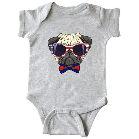 

Inktastic Pug Dog July 4th Patriotic Sunglasses Gift Baby Boy or Baby Girl Bodysuit