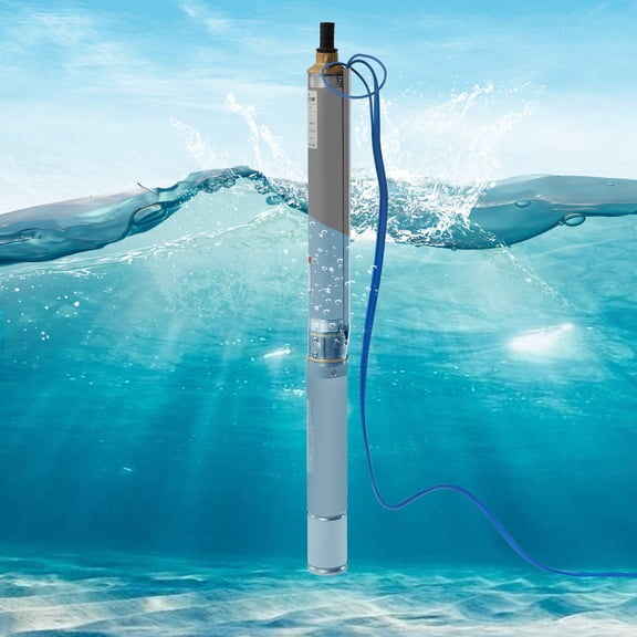 3'' 0.5HP Silver Deep Well Submersible Pump 110V 16GPM 216ft Cable Stainless Steel for Factories