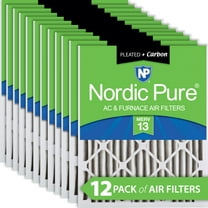 Nordic Pure 20x20x2 Pleated Air Filters MERV 13 Plus Carbon 12 Pack