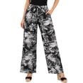 thumbnail image 3 of Women's Printed Drawstring Waist Pants with Side Pockets Casual Relaxed Fit, 3 of 6