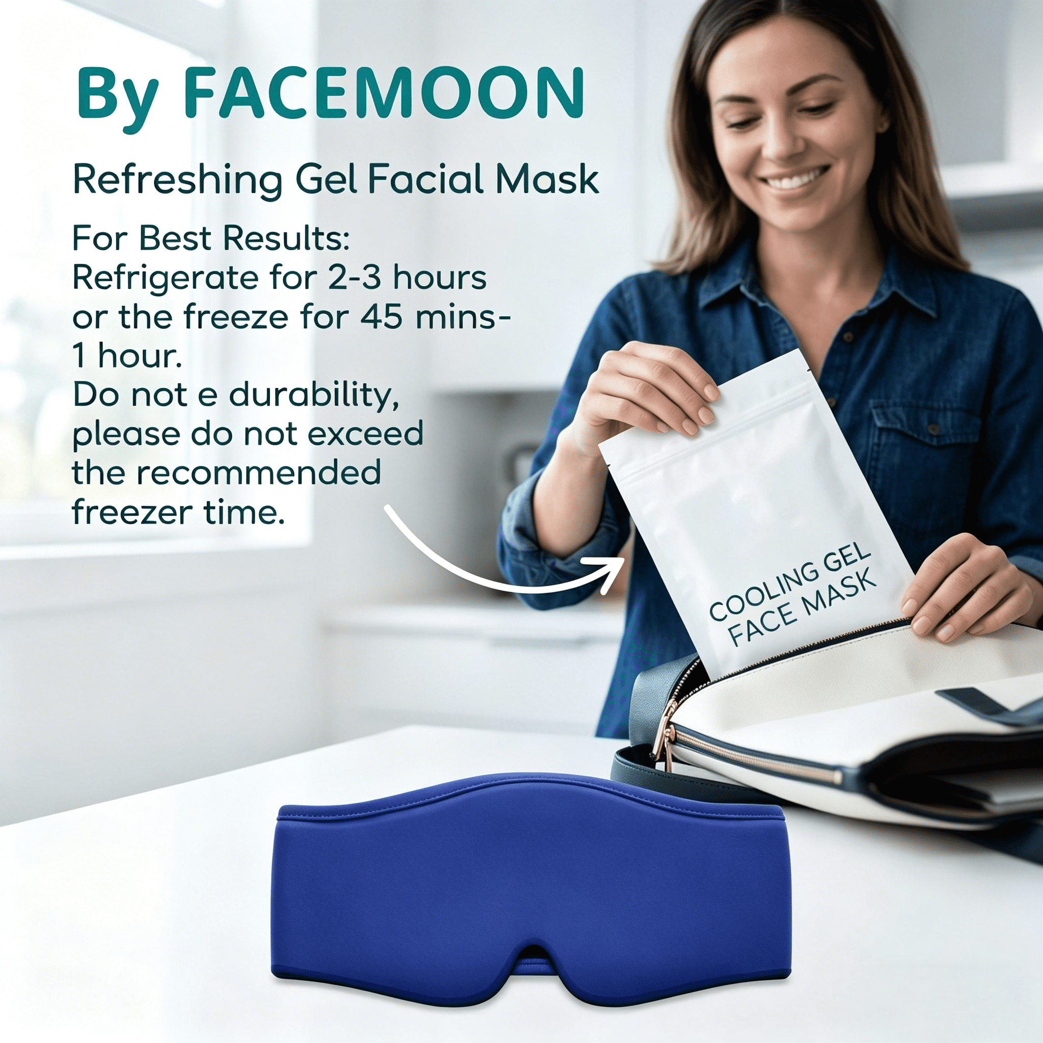 FACEMOON Reusable Gel Eye Mask, Cooling Eye Compress for Puffy Eyes Comfort