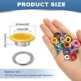 thumbnail image 2 of Uxcell 110 Pcs Ojetes con Arandelas 3/8" Kit de Grommets Amarillo, 2 of 7