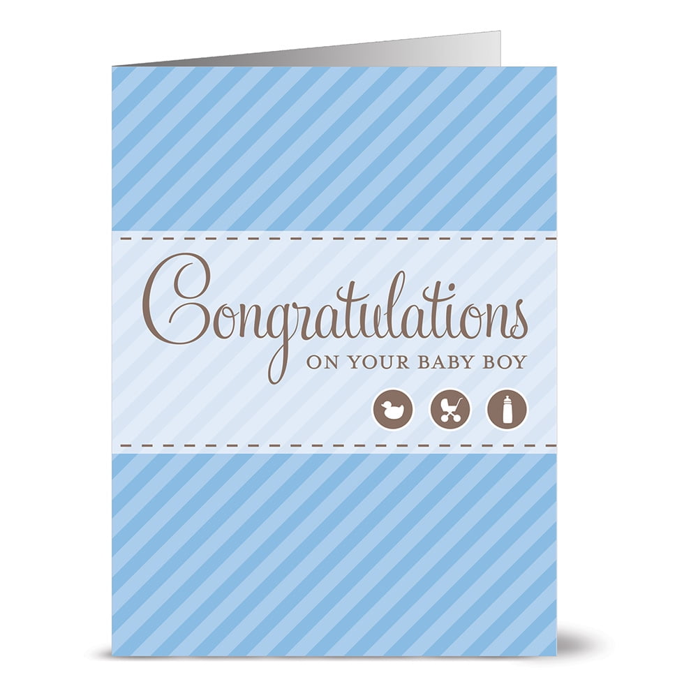 Blank Cards Congratulations on Your Baby Boy 24 Note Cards Kraft Envelopes Included