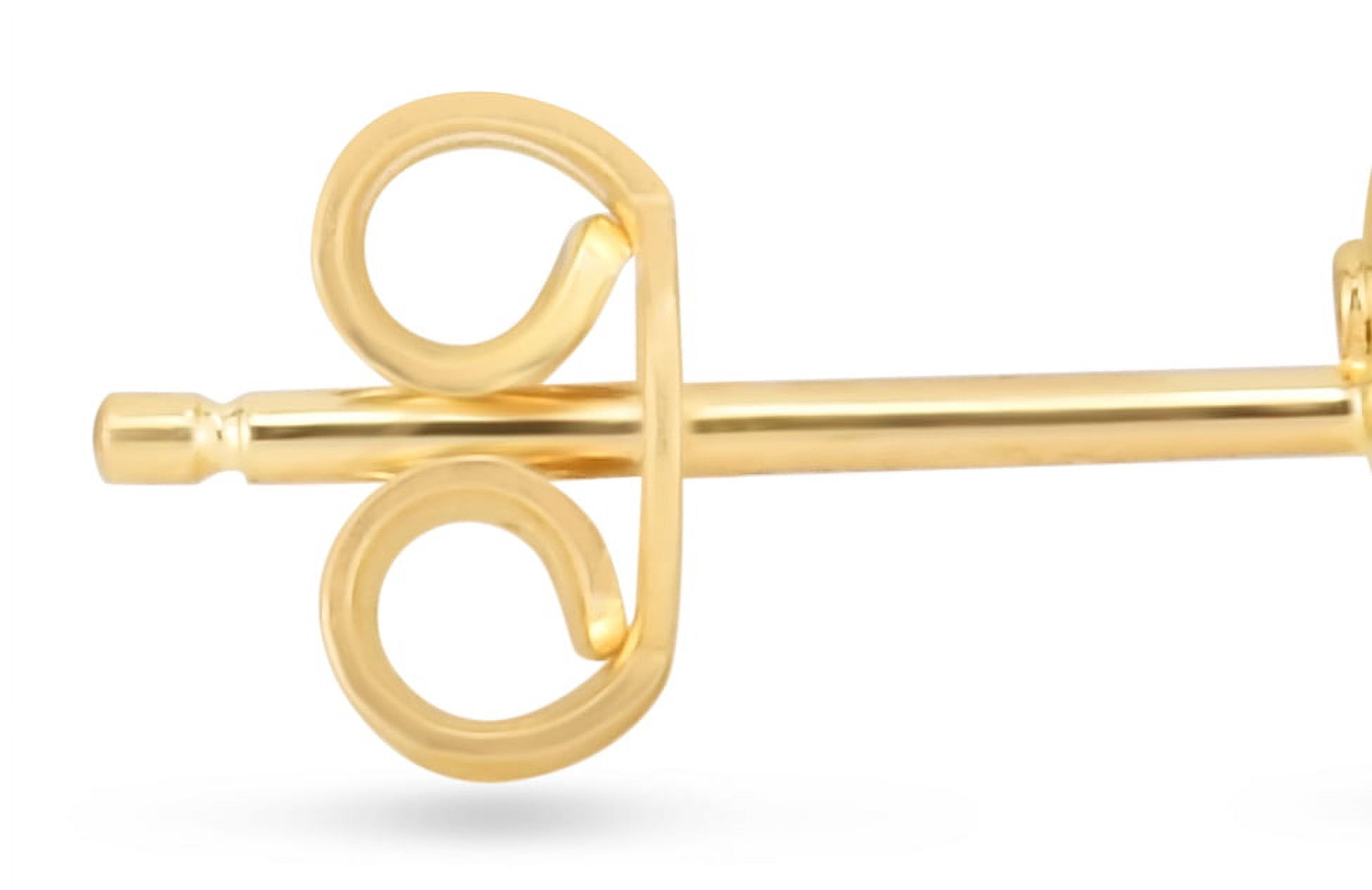 Brilliance 14KT Yellow Gold Puffed Heart Stud Earrings for Adults