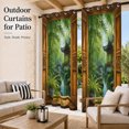 thumbnail image 2 of Green Bamboos Outdoor Curtains for Patio, Open Window Garden Pavilion Serene Stone Bridge Waterproof Outside Curtains Privacy Blackout Curtain for Porch Pergola Cabana, 2 Panel 54W x 84L Inch, 2 of 9