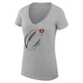 thumbnail image 2 of Women's G-III 4Her by Carl Banks  Heather Gray Cincinnati Bengals Super-Slim Fit Lightweight Subtle Football V-Neck, 2 of 3