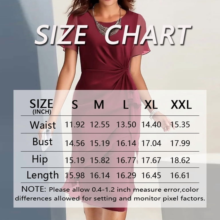 chiffon color dress midi Ever-Pretty Elegant Pleated Chiffon Midi Semi Midi Dress with Ruffled Sleeves