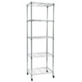 thumbnail image 7 of Clerance! 5 Tier Steel Wire Shelving Unit on Wheels,Chrome Shelves for Garage Kitchen Living Room,Heavy Duty Shelving Rack, 23.2 x 13.8 x 72 inch (L x W x H), 7 of 7