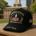thumbnail image 2 of USA 250th Anniversary Patriotic Baseball Cap – Bald Eagle Printed Hat for Men & Women, Commemorative Adjustable Independence Day Gift, 2 of 5
