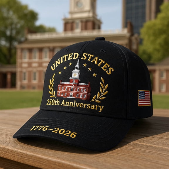 250th Anniversary American Patriotic Baseball Cap (1776-2026), Printed with Liberty Bell Design Adjustable Hat, for National Celebrations, Parades & Daily Casual Decor, One Size