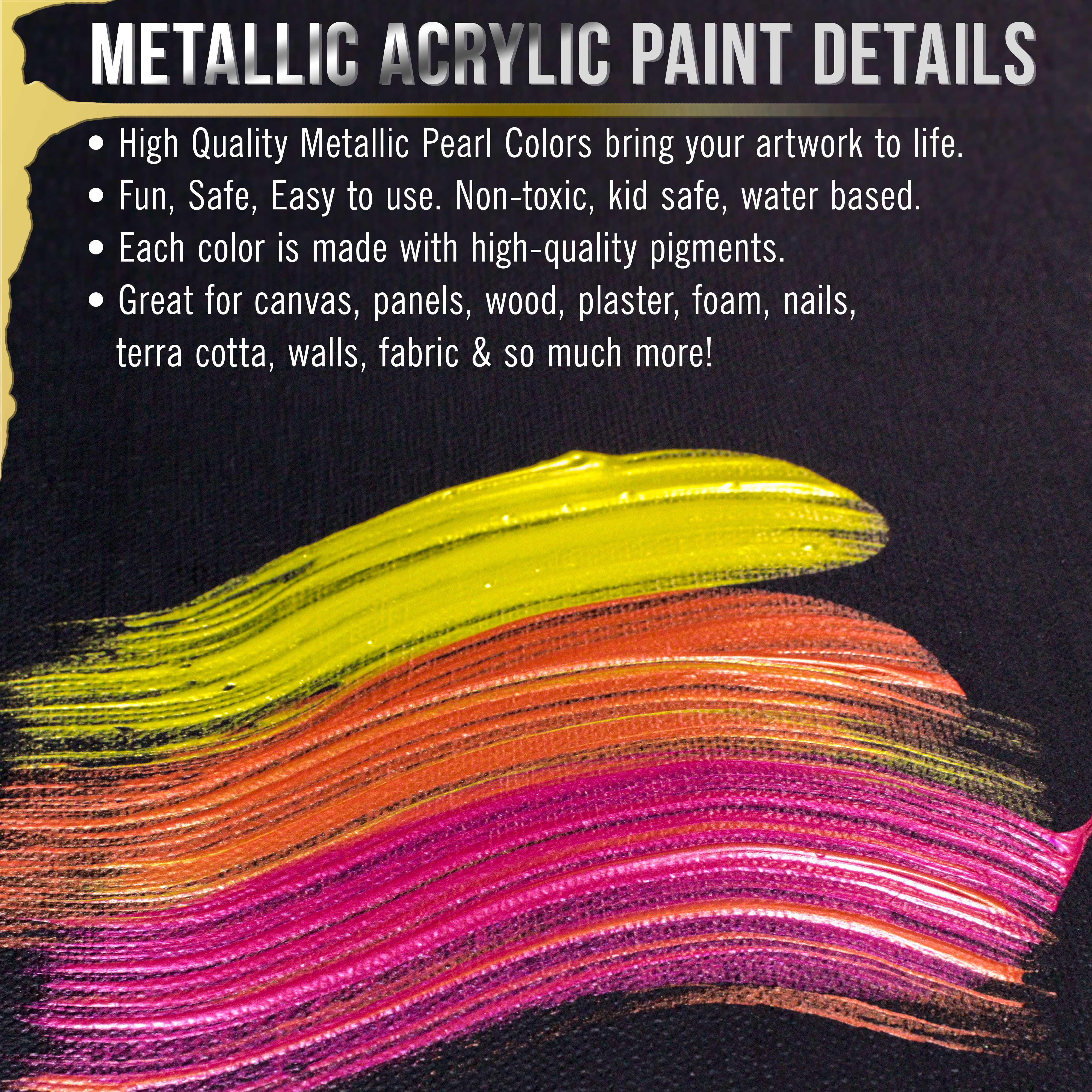 ARTIFY Premium Heavy Body Acrylic Paint Set, 36 Colors (1.29 oz, 38ml) with A Storage Box, Rich Pigments, Metallic Paints, Non-Fading, Non-Toxic
