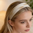 thumbnail image 3 of UNLLLL Vintage Tortoiseshell Acetate Headband, Wide Hairband for Women, Classic Elegant Hair Accessory, Non Slip Flexible Resin Material, for Daily Wear and Styling (White), 3 of 6