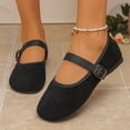 thumbnail image 5 of Lepsheexh Womens Flats Shoes Retro Solid Color Round Toe Shallow Mouth Buckle Design Trendy Lazy Bean Shoes Non Flat Sole Casual Footwear, 5 of 9