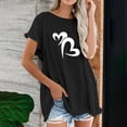 thumbnail image 2 of Blusa de manga corta con estampado regular de flecos y cuello redondo de algodón y cáñamo para mujer OAVQHLG3B Store  lin121212, 2 of 5