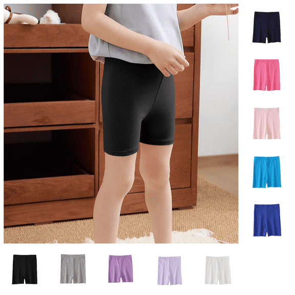 Lovzfmll Girls' Cotton Bike Shorts, Stretch Lounge Shorts for Summer, Soft & Breathable Slip Shorts for Toddler 2-3 Years