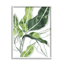 Stupell Industries Expressive Palm Linework Green Pop Detail Graphic Art Framed Art Print Wall Art, 24x30, By June Erica Vess