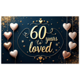 thumbnail image 2 of LUUFILx 60th Anniversary Party Backdrop Celebration Banner Decor Photography Props for Milestone Event Background Birthday Decorations Loved Year 60, 2 of 9