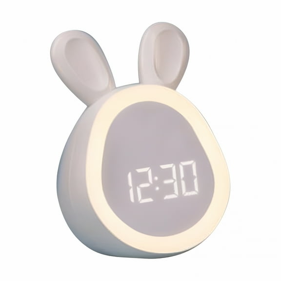 DESIGNICE Kids Cute Rabbit Alarm Clock with Night Light Stepless Dimming Led Digital Alarm Clock for Boys Girls,Kids Alarm Clocks for Girls