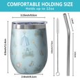 thumbnail image 5 of 12oz Stemless Wine Tumblers Princess Pattern Vacuum Insulated Stainless Steel Travel Tumbler Cups Mug with Lid and Straw for Champaign,Cocktail,Beer with Cleaning Brush, 5 of 5