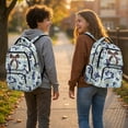 thumbnail image 2 of Yuyamidu Blue Camo Bow 4Pcs School Backpack Set, 17 Inch Large Capacity Bookbag with Lunch Box Pencil Case Water Bottle Sleeve for Girls Boys Students Daily Travel, 2 of 7