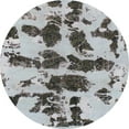 thumbnail image 1 of Ahgly Company Machine Washable Indoor Round Abstract Metallic Silver Gray Area Rugs, 7' Round, 1 of 7