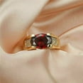 thumbnail image 3 of 2.10Ct Oval Cut Simulated Red Garnet Men's Engagement Band Gift Pinky Ring 14K Yellow Gold Plated, 3 of 4