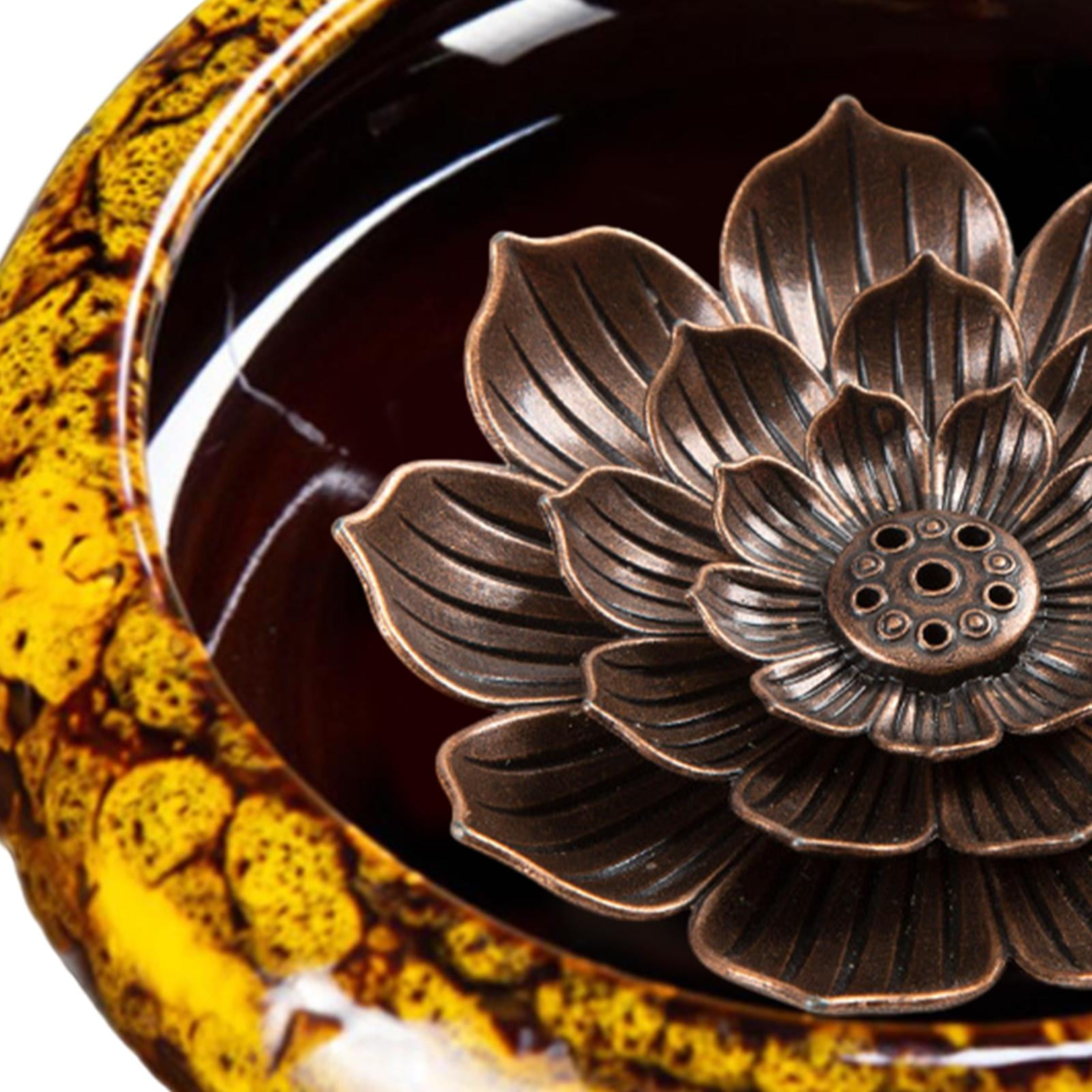 WLPZXP Incense Holder for Sticks Lotus Incense Holder Convenient Elegant Incense Burner Yellow