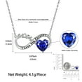 thumbnail image 6 of Juwaliy Infinity Heart Mother Necklace September Birthstone Sapphire Blue Pendant 925 Sterling Silver Mother's Day Gift Idea Jewelry Christmas Birthday Gift for Women Grandma Mom, 6 of 12