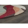 thumbnail image 5 of Deco Transitional 5' Round Brown and Red Polypropylene Indoor Area Rug, 5 of 6
