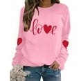 thumbnail image 6 of BLTIBY Valentine Sweatshirts for Women Love Heart Graphic Sweater Long Sleeve Crew Neck Pullover Blouse Fashion Casual Valentines the Day Tops Pink 2 M, 6 of 9