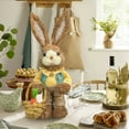 thumbnail image 5 of Easter Bunny Decor, 13.7in Large Bunnies Statue Outdoor Porch Decorations with Carrot, Sisal Tall Bunny Topiary Easter Standing Straw Rabbit for Indoor Garden Farmhouse Front Door, 5 of 6