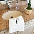 thumbnail image 7 of Decorvo Black & White Bathroom Hand Towel - Monogrammed Luxury Hotel Quality Decorative Towel - GOTS Organic Certified - Set of 2 Letter T, 7 of 7