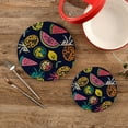 thumbnail image 2 of SKYSONIC 2 pack Pineapple Watermelon Lemon Trivet Mat Tropical Fruit Pot Holders Set Hot Pads Potholder Cotton for Kitchen Weave Pot Mat Cooking Baking Decor Home, 2 of 7