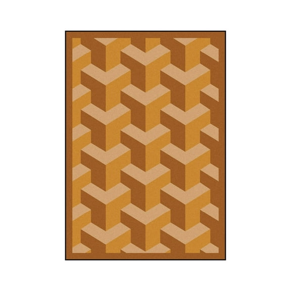 Kaleidoscope - Whimsical Area Rugs Rooftop, 7'8" x 10'9", Wheat