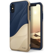 Ringke Wave Case Compatible with iPhone 8, Dual Layer Heavy Duty 3D Textured Protection Design Cover - Marina Gold