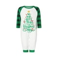 thumbnail image 2 of Family Matching Christmas Pajamas, StarLetter Print Long-Sleeved Tops + Plaid Pattern Trousers Sleepwear Outfits, 2 of 10