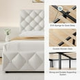 thumbnail image 6 of Ataucjin Full Size Bed Frame with 4 Storage Drawers,Upholstered Platform Bed Frame with Adjustable Headboard,Diamond Stitched Button Tufted,Wood Slats Support,No Box Spring Needed,Easy Assembly, 6 of 9