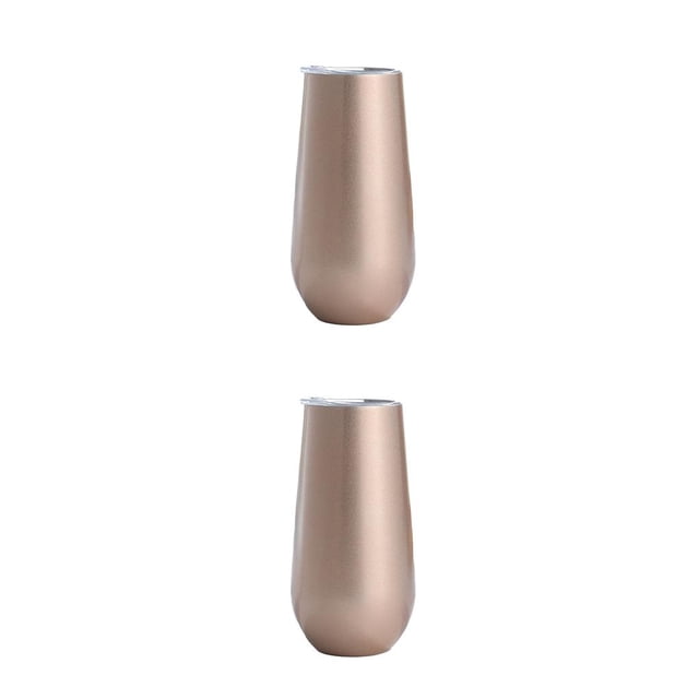 Yuarrent Copas de cóctel, estructura firme sin costuras, flauta de champán, copa de tostado, vaso de vino de regalo dulce, oro rosa brillante Oro rosa brillante arpox.180ml 2piezas Yuarrent CBP277781