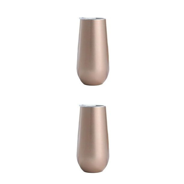 Yuarrent Copas de cóctel, estructura firme sin costuras, flauta de champán, copa de tostado, vaso de vino de regalo dulce, oro rosa brillante Oro rosa brillante arpox.180ml 2piezas Yuarrent CBP277781
