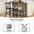 thumbnail image 4 of Bellemave 3 Piece Pub Table and Chair Set, Wood Bar Height Dining Set Kitchen Breakfast Nook with 2 Upholstered Chairs for Small Places, Rectangle Furniture (Brown+White+Beige), 4 of 9