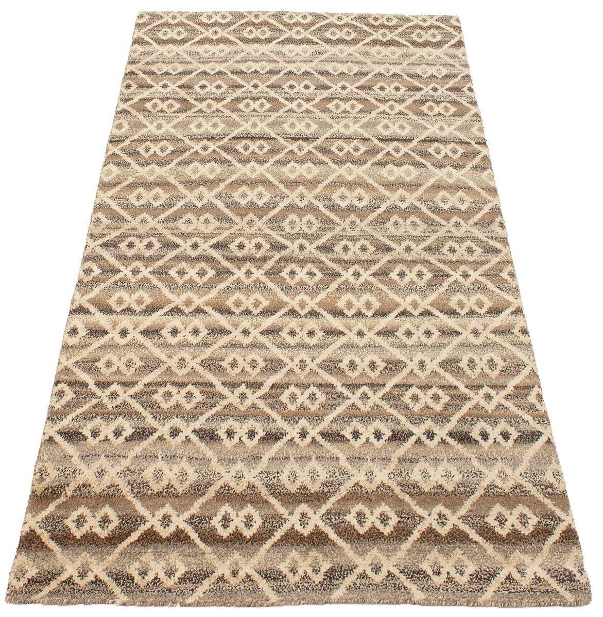 ECARPETGALLERY 5'1" x 8'1" Moroccan Tangier Hand-knotted Area Rug for Living Room, Dining Room and Bedroom in Brown