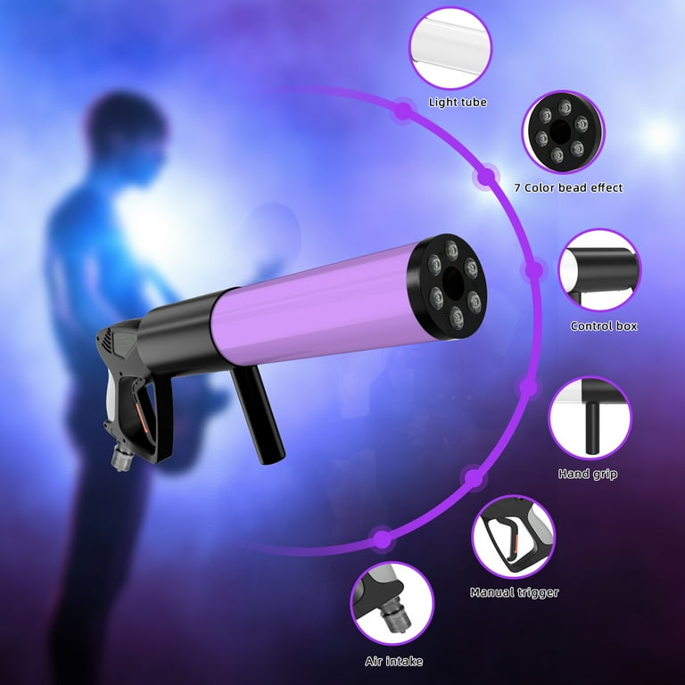 Handheld rookmachine, Fog Machine Outdoor op batterijen met draadloze afstandsbediening voor DJ Party Disco Wedding Halloween, cadeau (slank rond zwart
