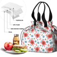 thumbnail image 4 of Pioneer Flower Floral Print Pattern Drawstring Lunch Bag Women - Drawstring Lunch Bag Insulated for Work Office - Stain-Resistant Large Lunchbags for Women with Multi-Pockets, 4 of 6